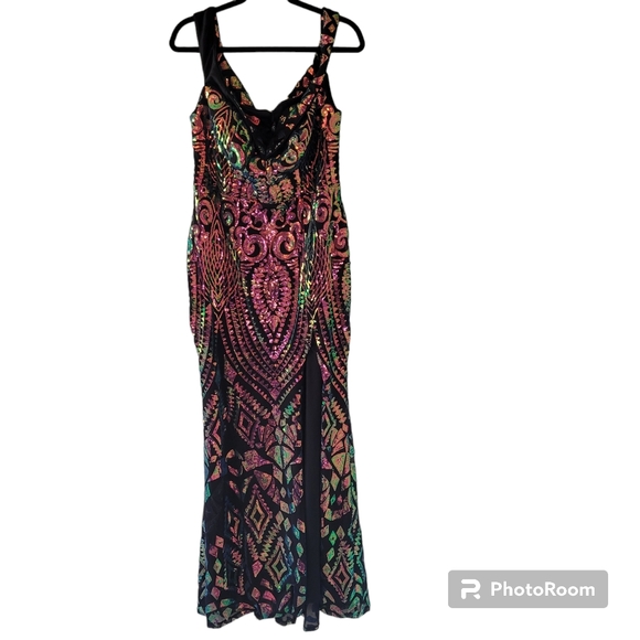 Giffiniseti Dresses & Skirts - Multi color pink, gold, green, blue semi/formal sleeveless dress.
